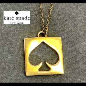 KATE Spade gold tone square spade pendant necklace